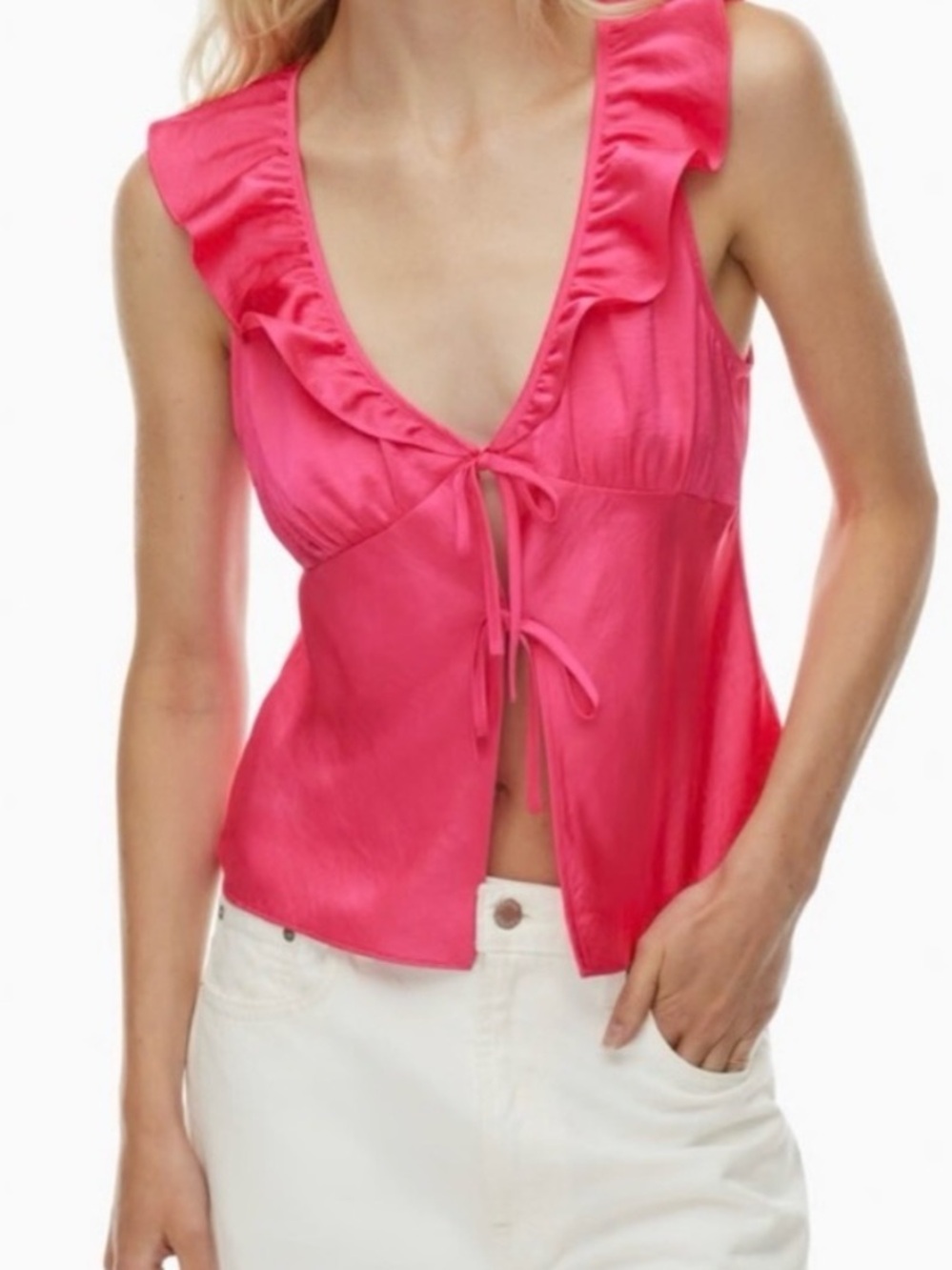 Wilfred Tonka Satin Blouse Tank Hot Pink XS
